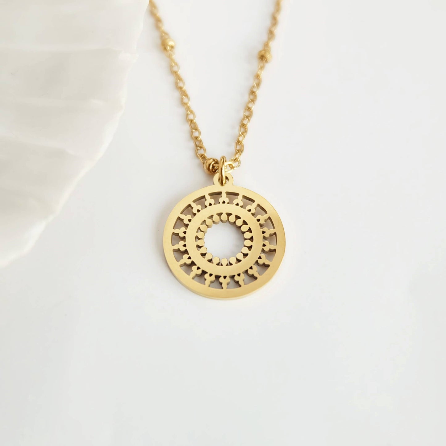 Gold Mandala Necklace - Augusta Jewellery