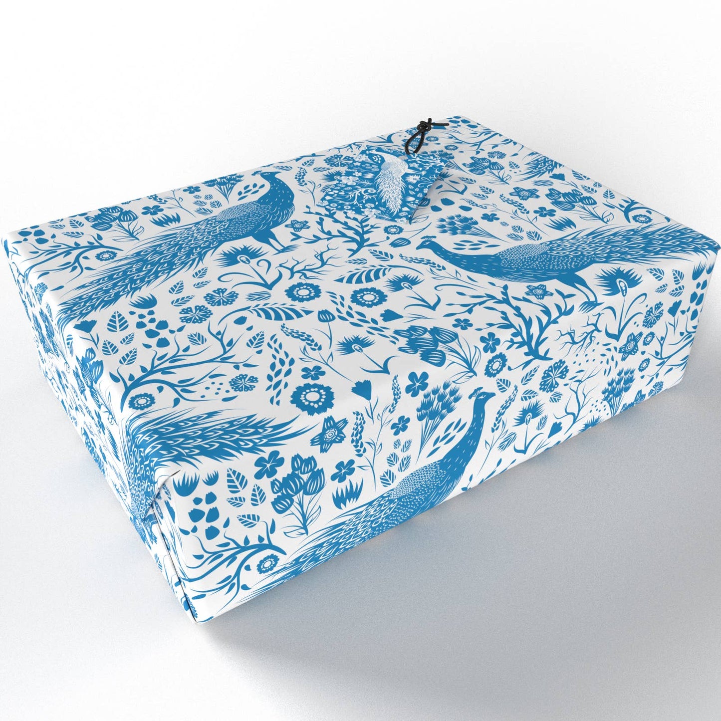 Blue Peacocks Wrapping Paper • ECO Friendly • UK Made