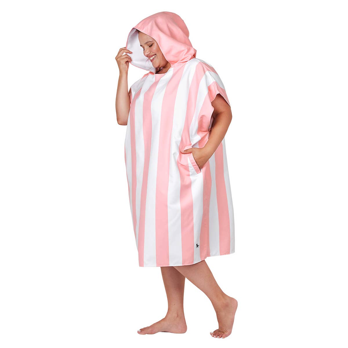 Dock & Bay Adult Poncho - Hooded Towel - Malibu Pink: Large (41x31")