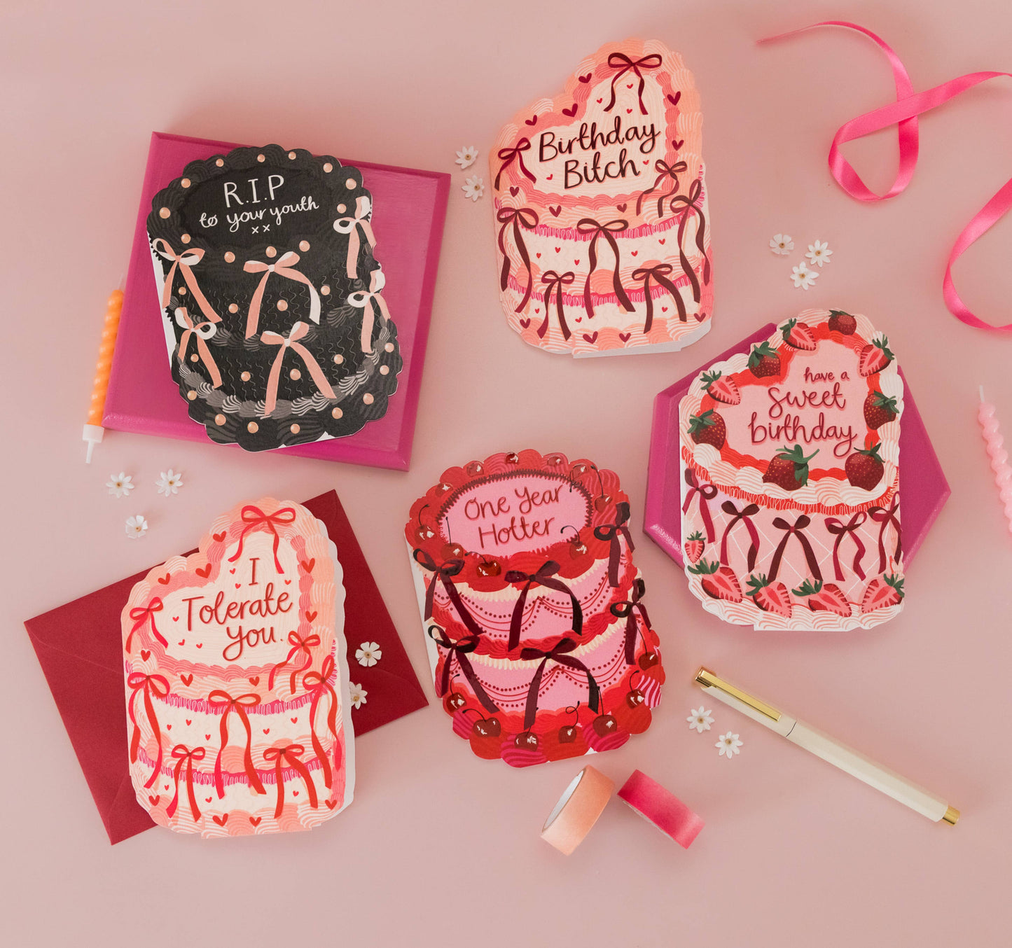 Sweet Birthday - Strawberry Birthday Cake Shaped Card