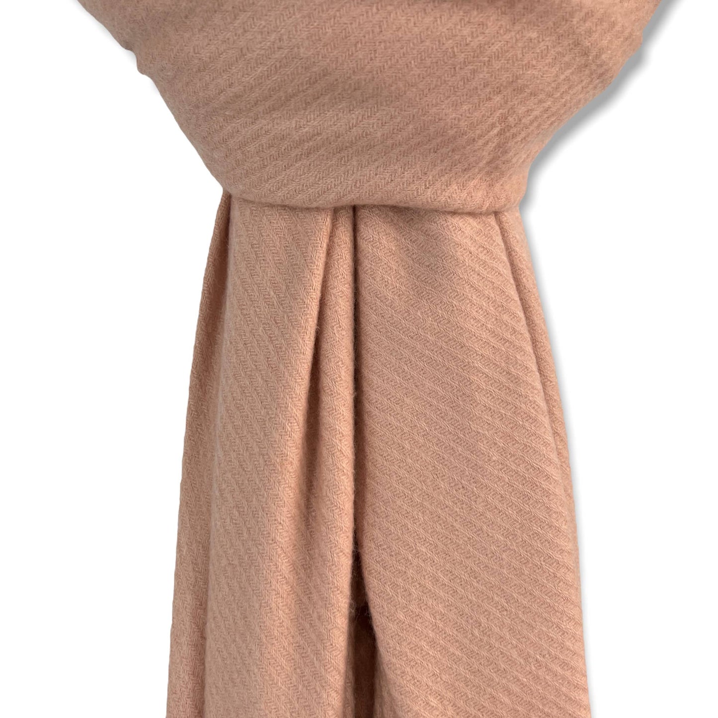 Plain cashmere mix ribbed winter scarf with tassel: Navy