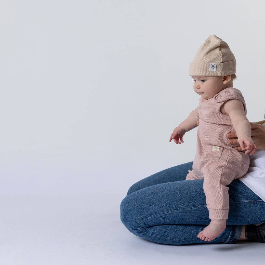 Sleeveless Romper: Oat / 12-18m