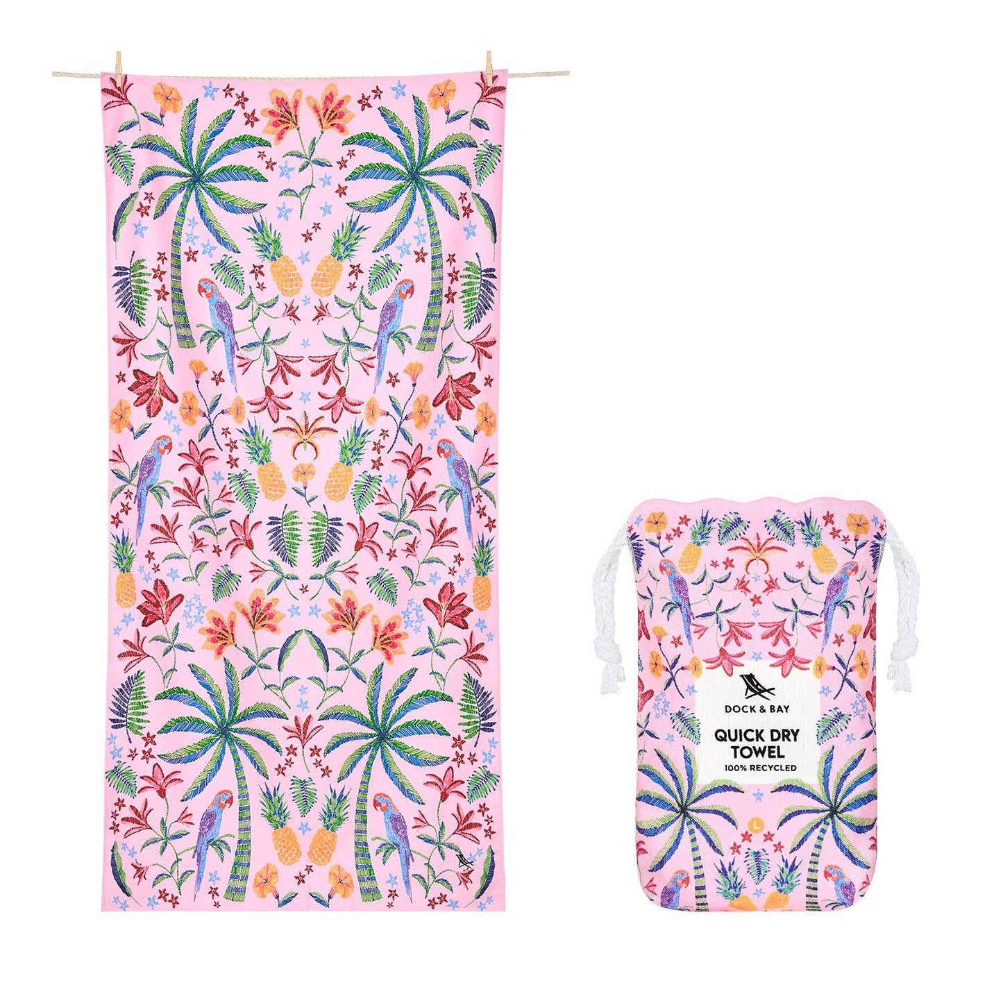 Dock & Bay Quick Dry Towel - Pink Paradise: Extra Large (200x90cm)
