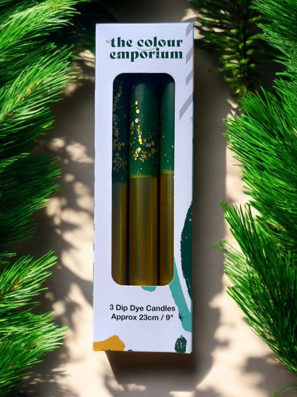 CHRISTMAS TREE FARM Dip Dye Dinner Candle Trio