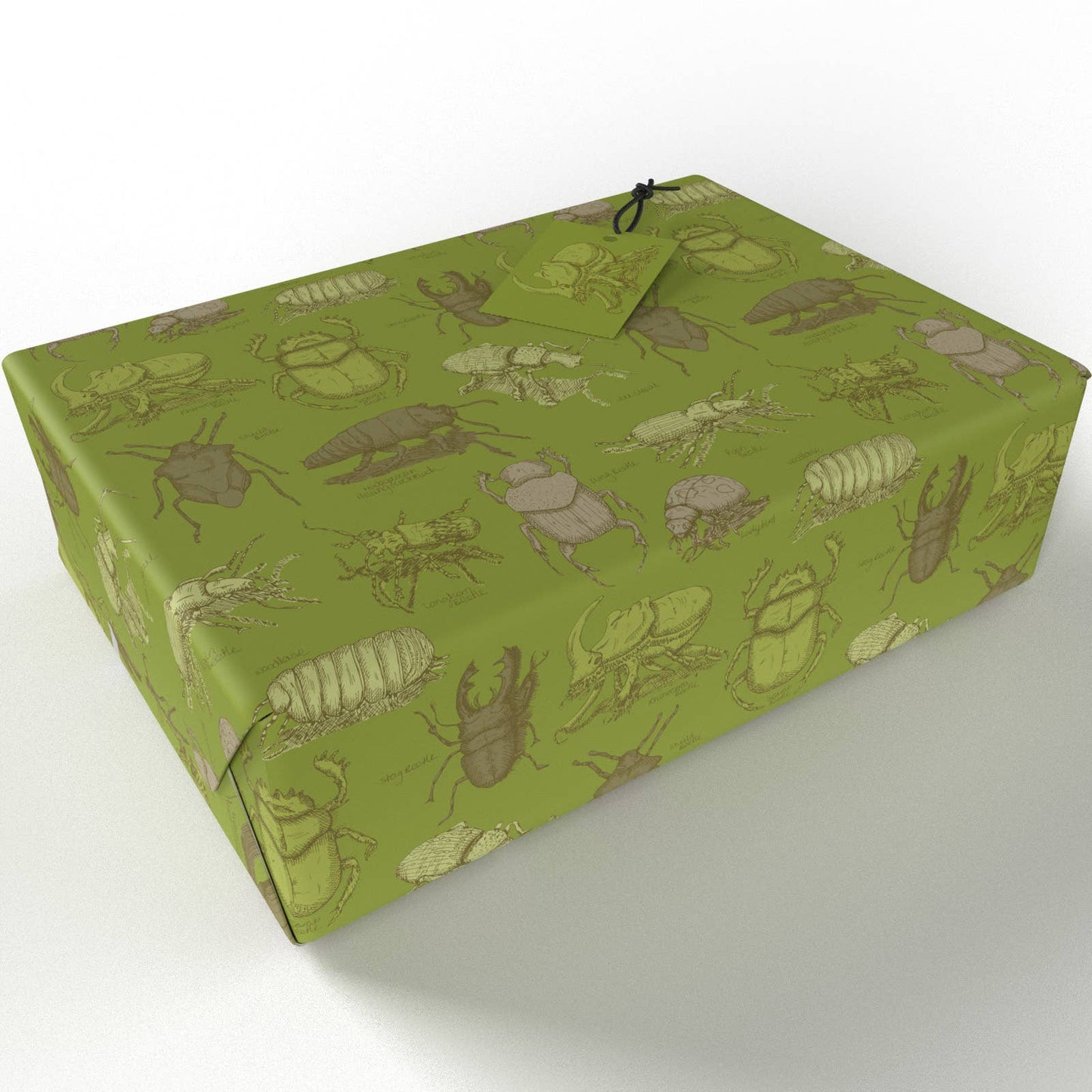 Green Beetles Wrapping Paper • ECO Friendly • UK Made