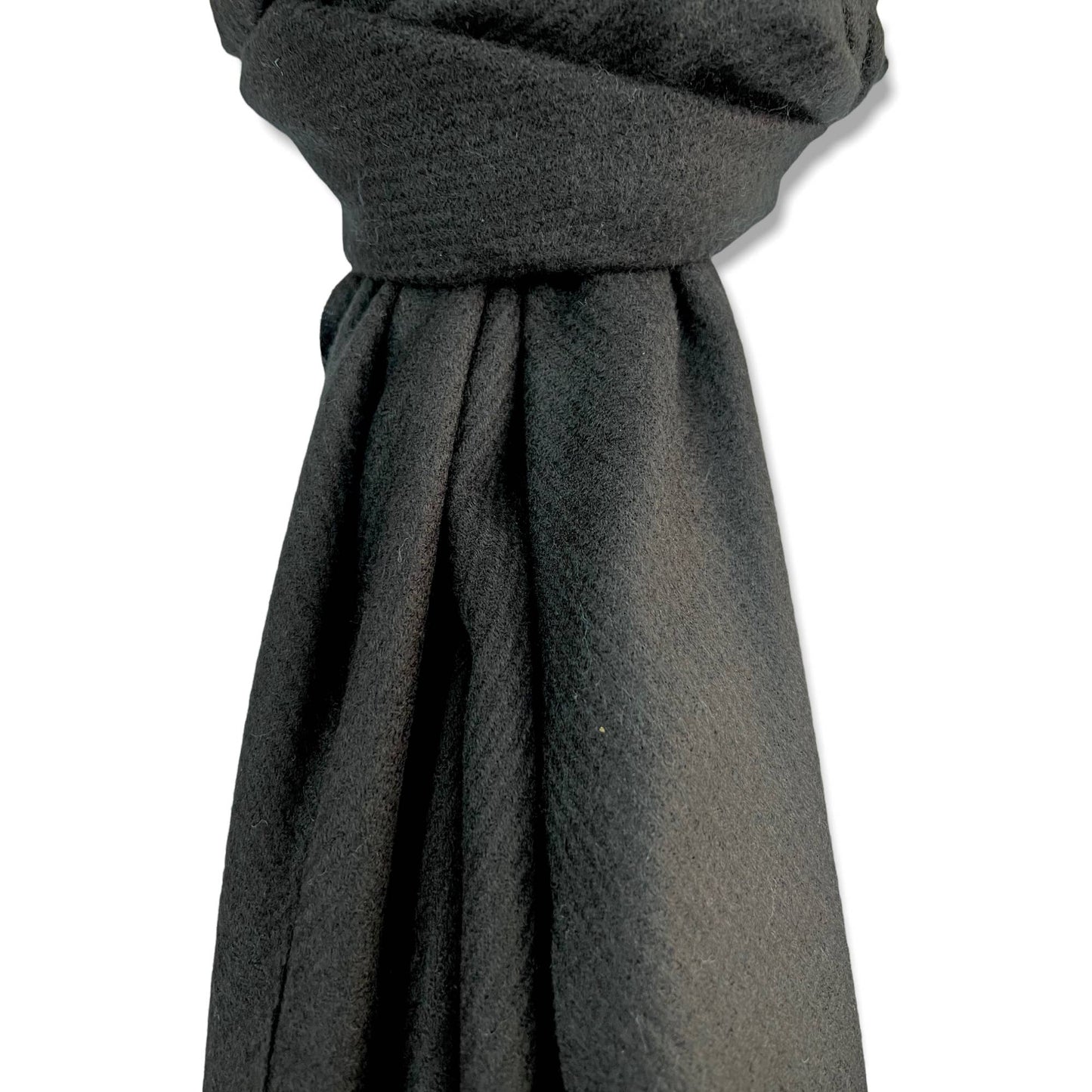 Plain cashmere mix ribbed winter scarf with tassel: Navy