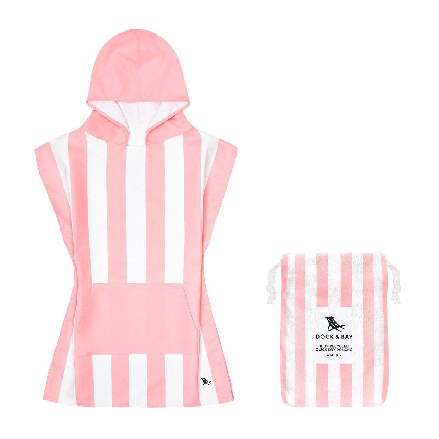 Dock & Bay Poncho Kids - Malibu Pink: Medium (Age 6 to 10) (75x55cm)