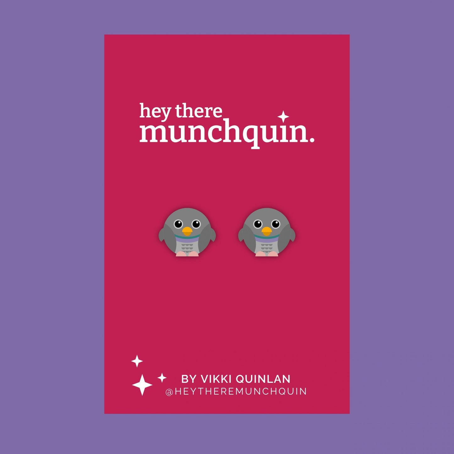 Pigeon - Little Round Birds - Eco friendly wooden stud earrings