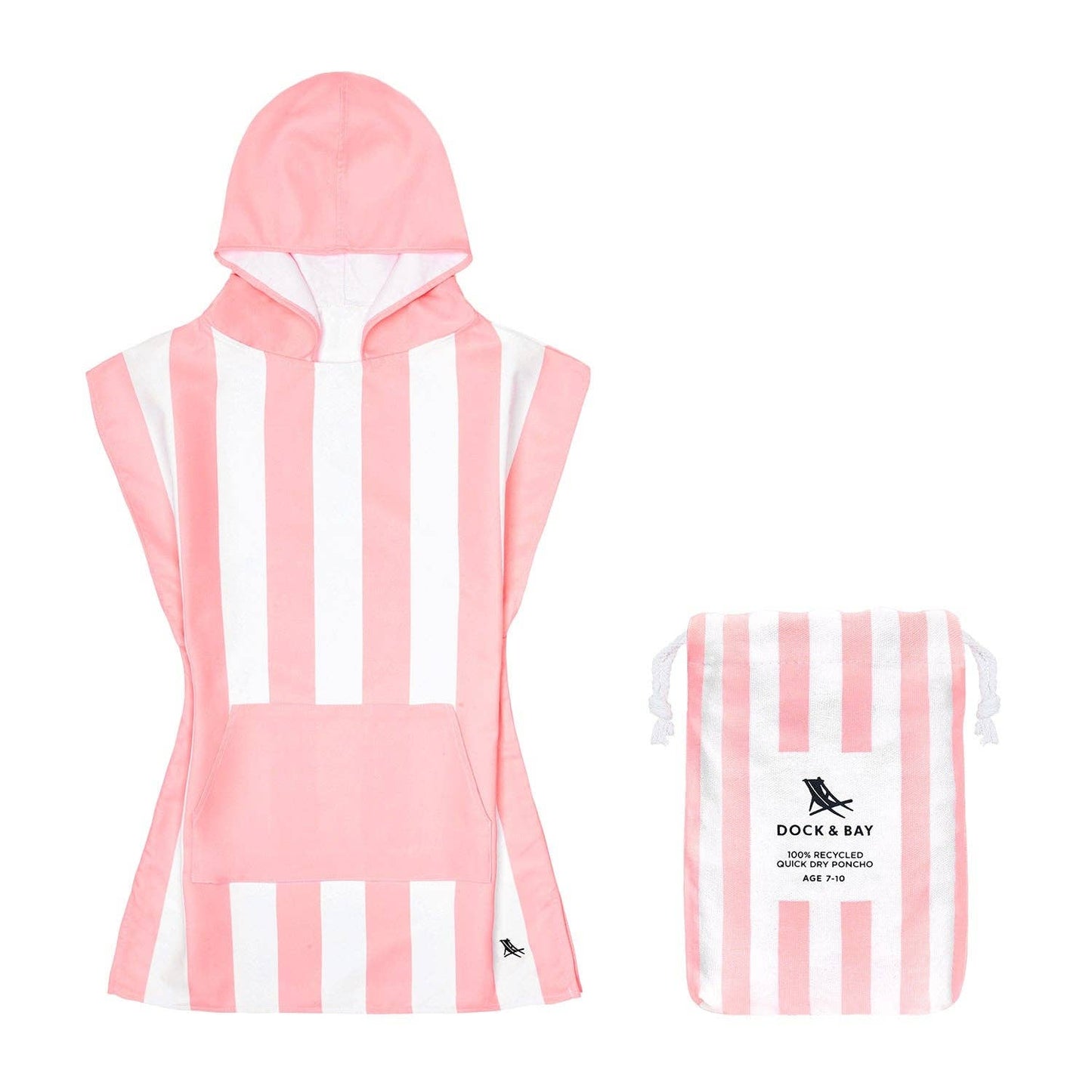 Dock & Bay Poncho Kids - Malibu Pink: Medium (Age 6 to 10) (75x55cm)