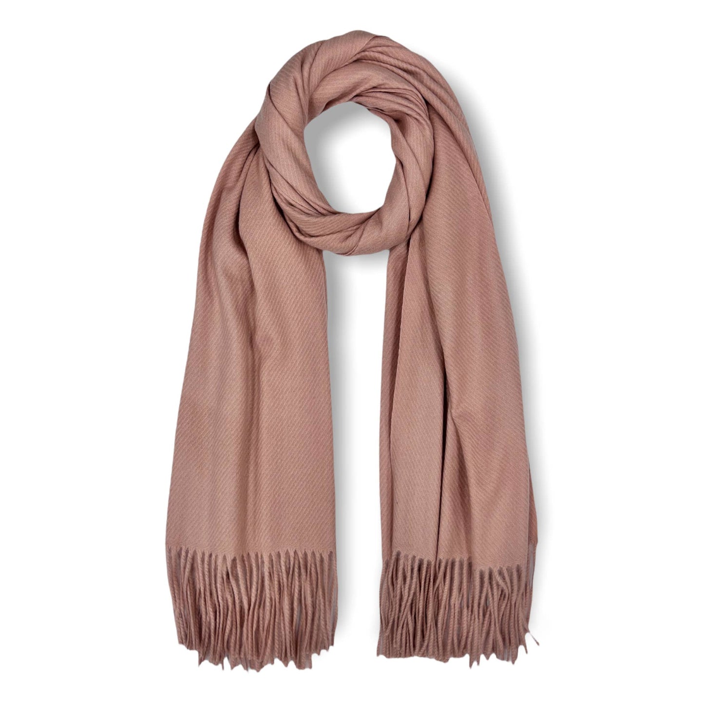 Plain cashmere mix ribbed winter scarf with tassel: Navy