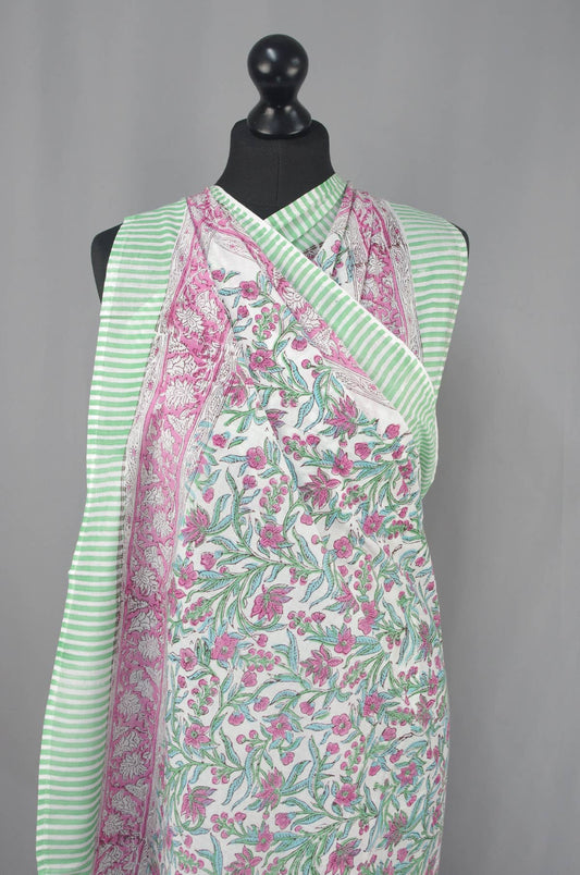 Beach  Coverup Sarong Pareo - Summer Pink Wildflowers