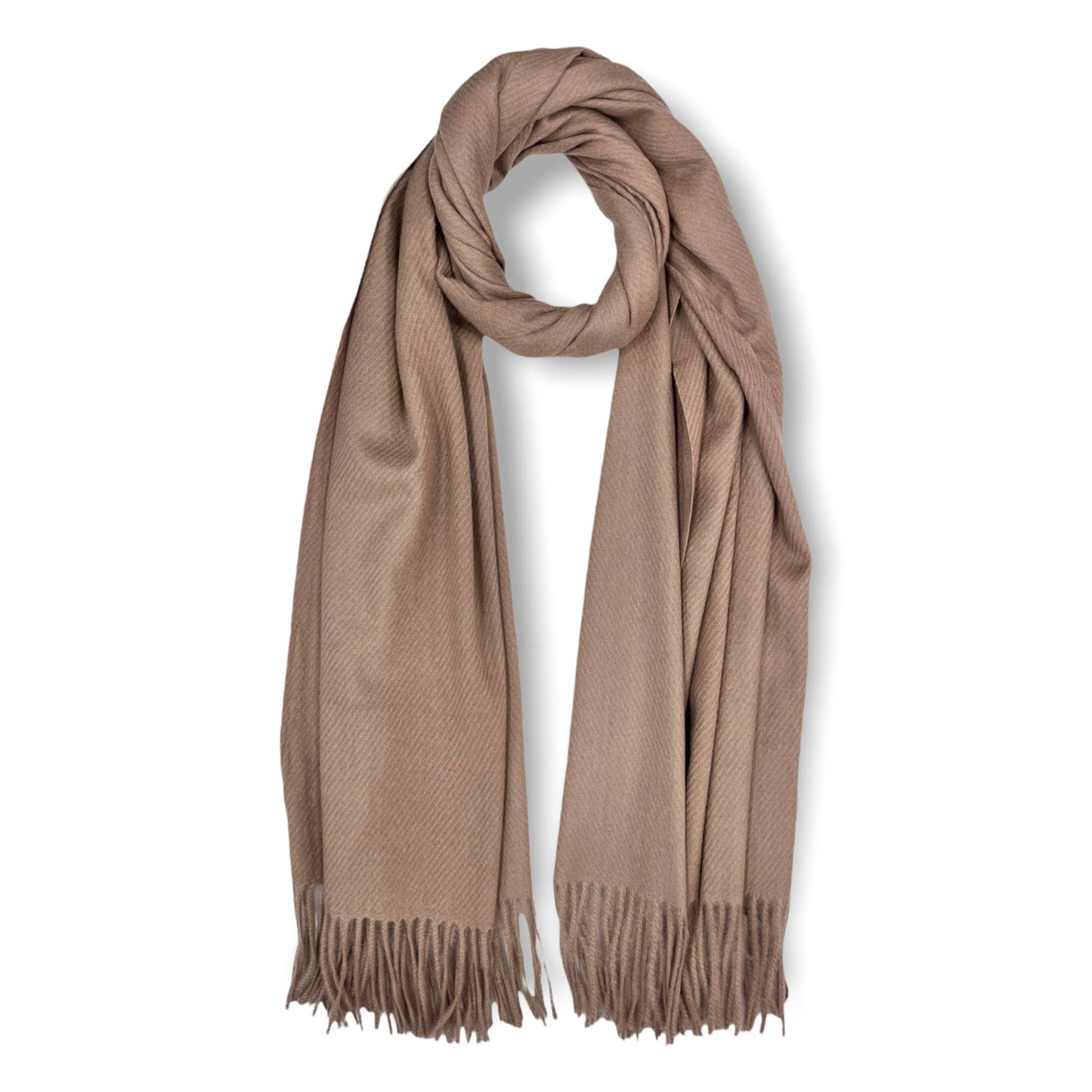 Plain cashmere mix ribbed winter scarf with tassel: Navy