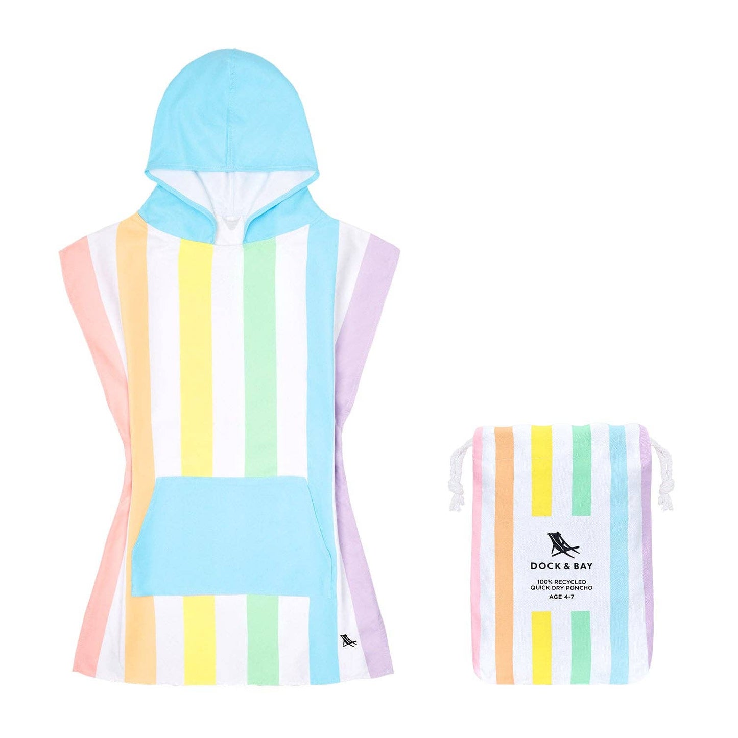 Dock & Bay Poncho Kids - Unicorn Waves: Small (Age 3 to 5) (66x49cm)