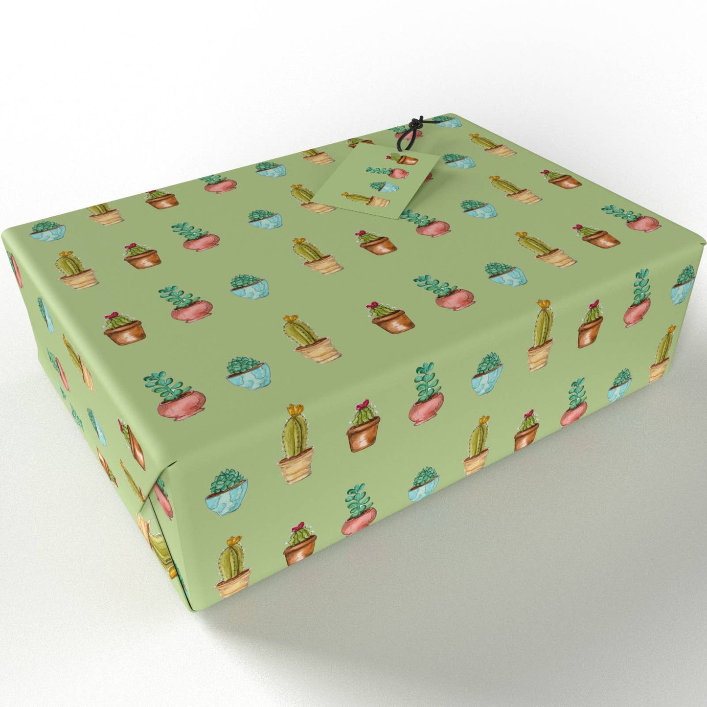 Green Cactus Wrapping Paper • ECO Friendly • UK Made
