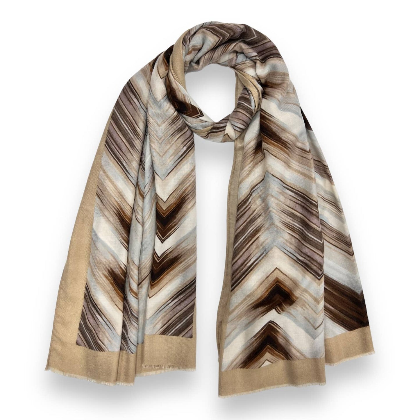 Herringbone print of medium weight scarf: Green