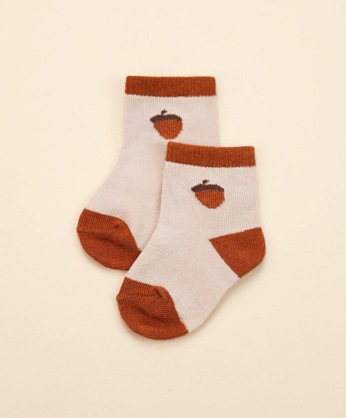Organic Cotton Baby Socks - Acorn: 0-9months