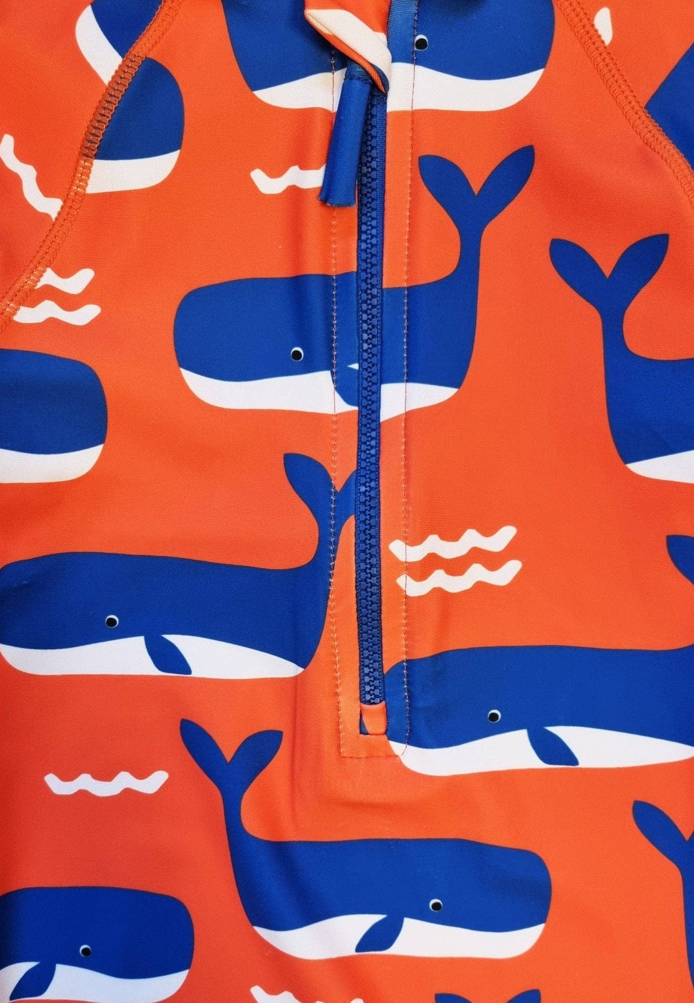 Whale Waves Print Baby Long-Sleeved Swimsuit: 12-18m 86cm