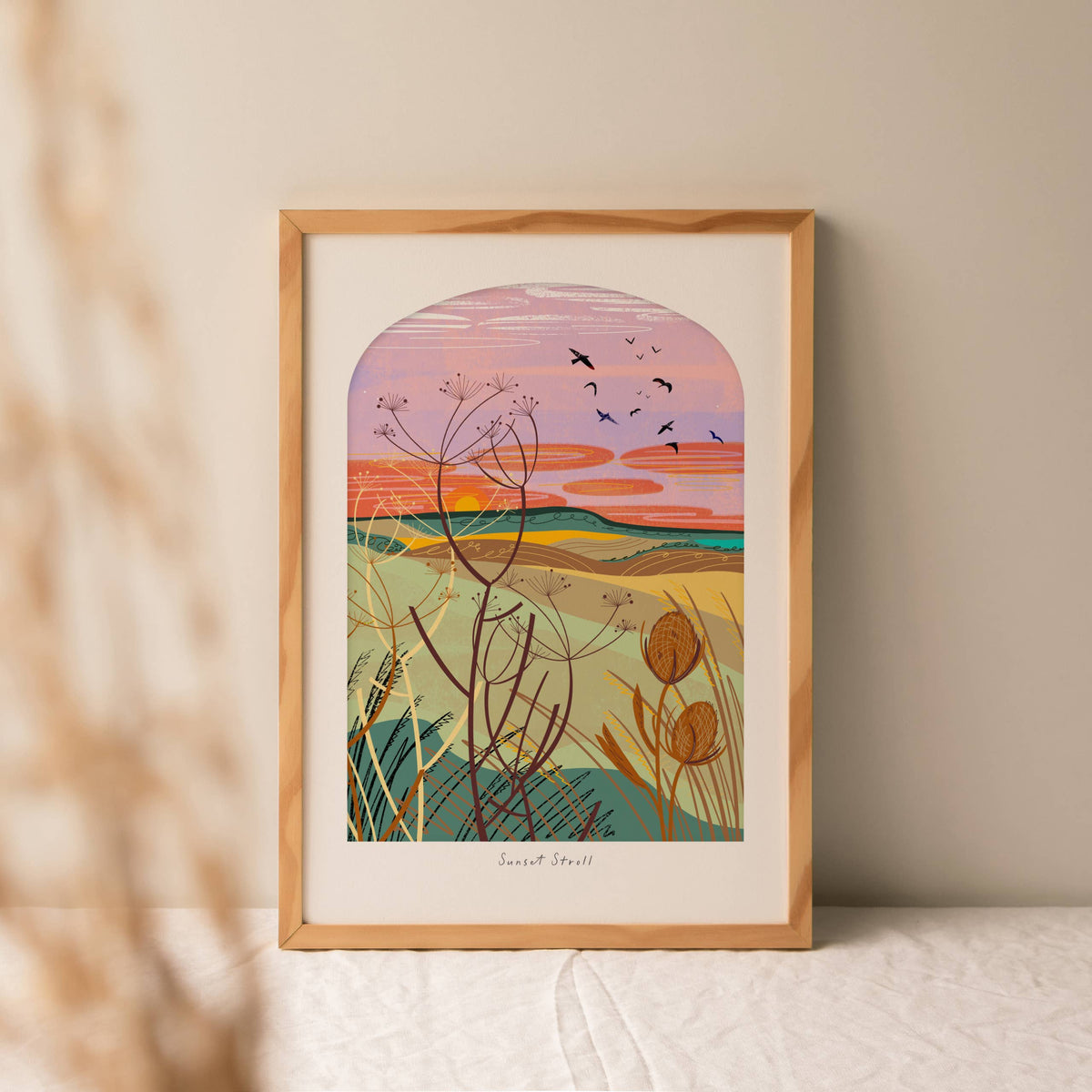 Sunset Stroll | A4 Nature Art Print | Landscape Wall Art