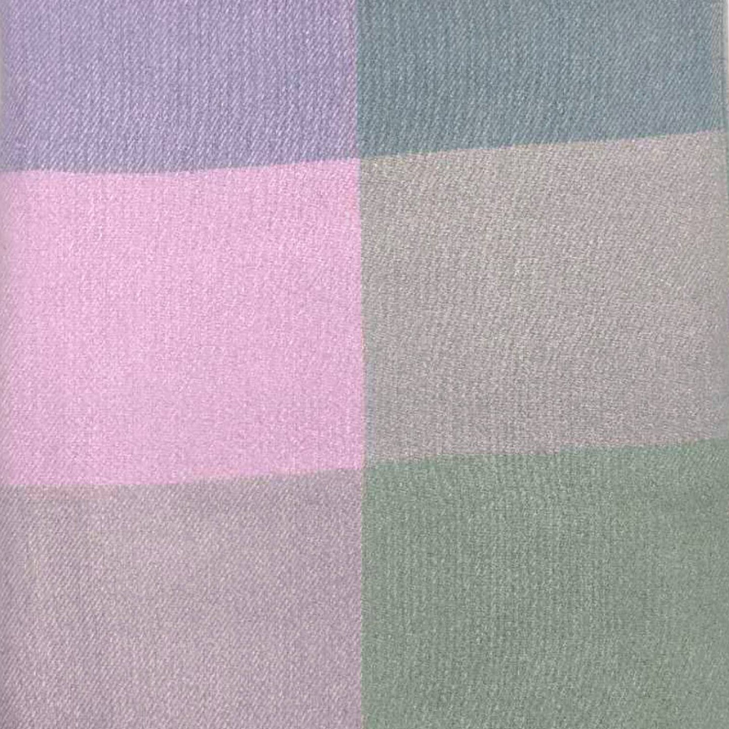 Classic colourful woolmix check scarf with tassels: Pastels