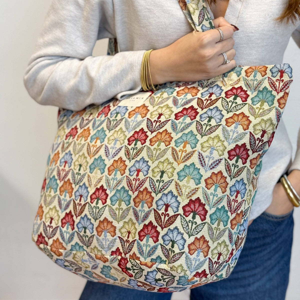 Large Flora Zipper Bag