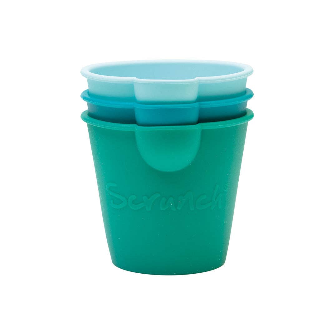 Scrunch Mini Bath Buckets: Blue Lagoon/Teal/Blue Sky