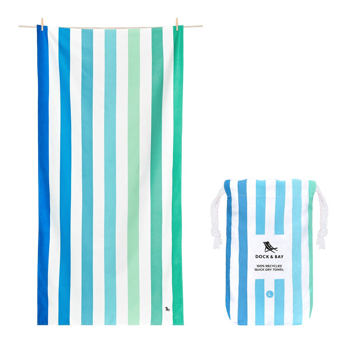 Dock & Bay Quick Dry Towels - Summer - Endless River: Extra Large (78x35")