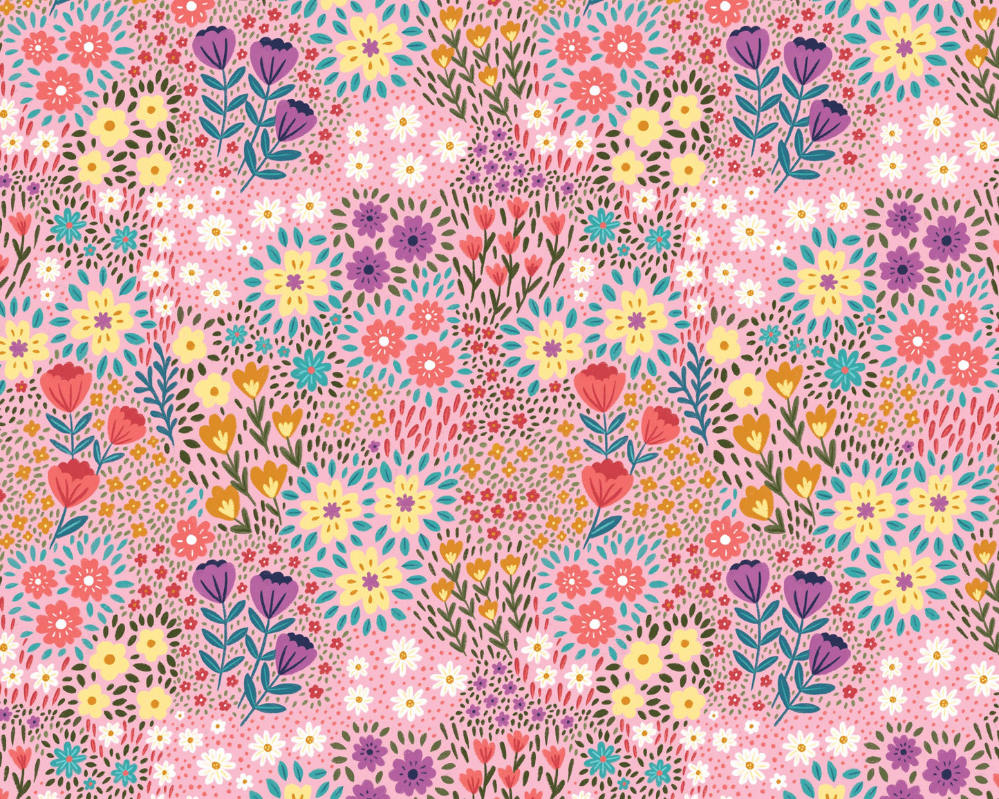 Pale Pink Ditsy Floral Wrapping Paper, Gift Wrap