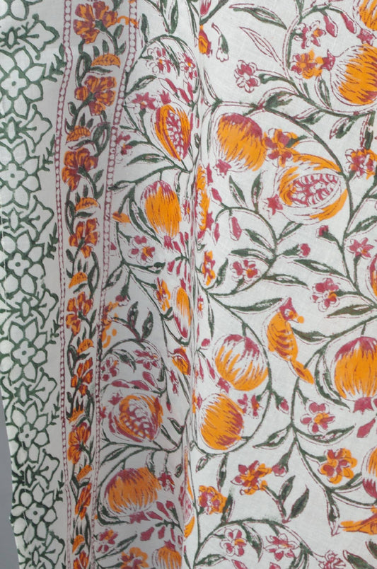 Beach Coverup Sarong Pareo -  Birds And Fruits Design