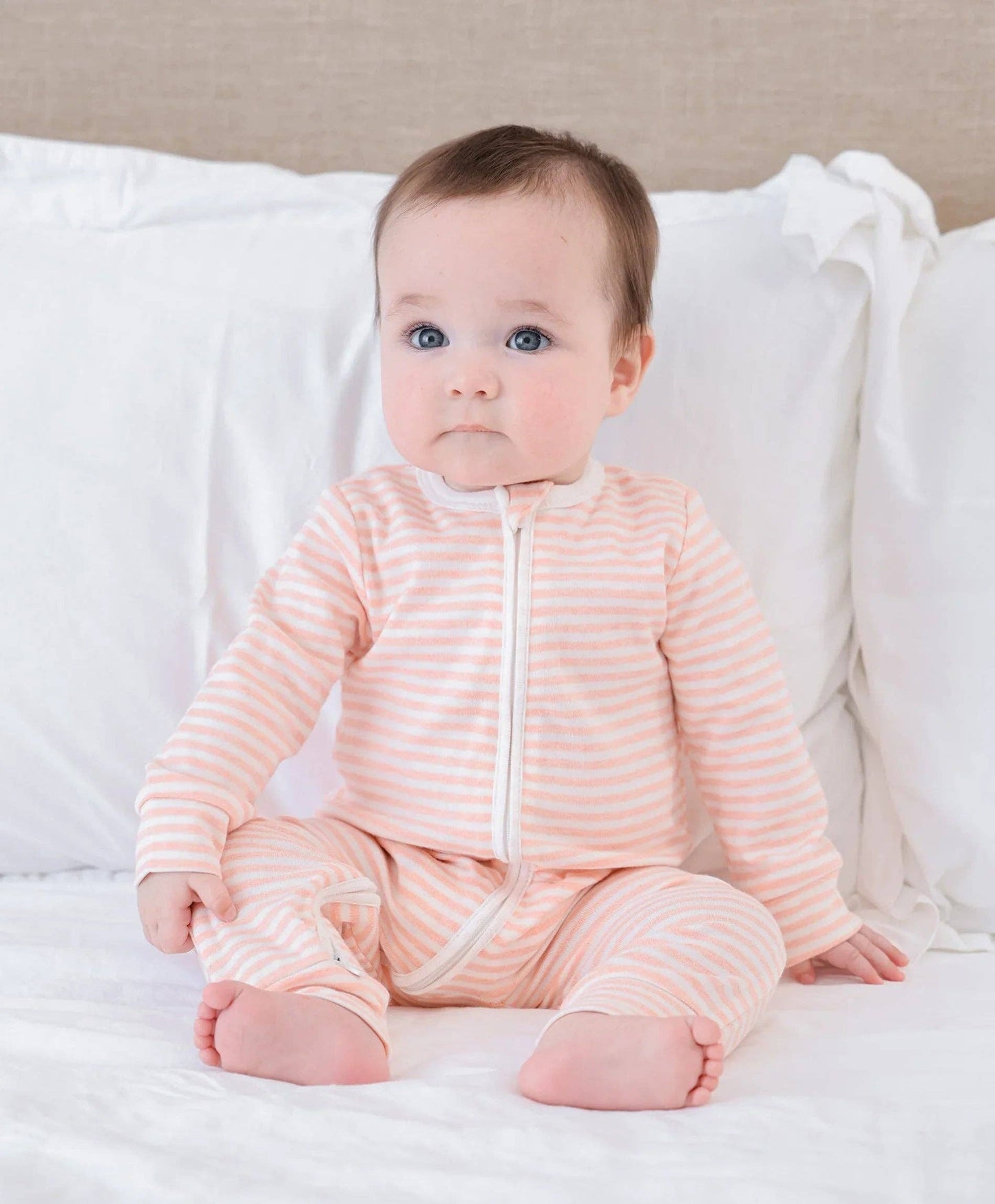 Lūmmi Organic Cotton Growsuit - Pink Stripes