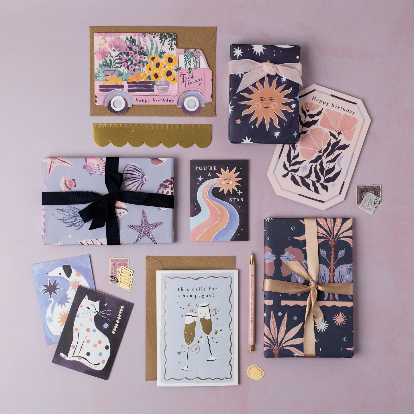 Shells Gift Wrap | Wrapping Paper | Gift Wrap Sheet | Zodiac