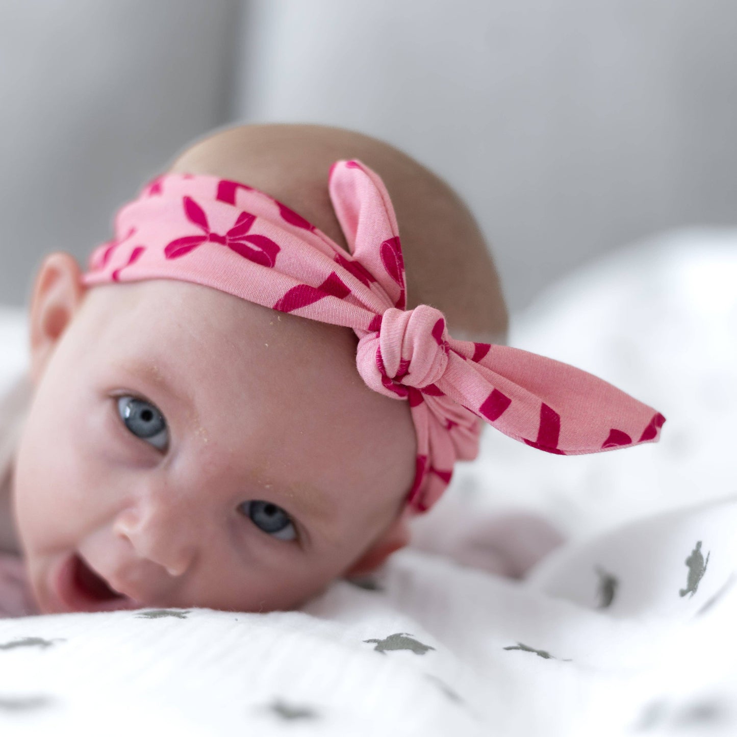 Pink Bow Cotton Sleepsuit: 3-6 M