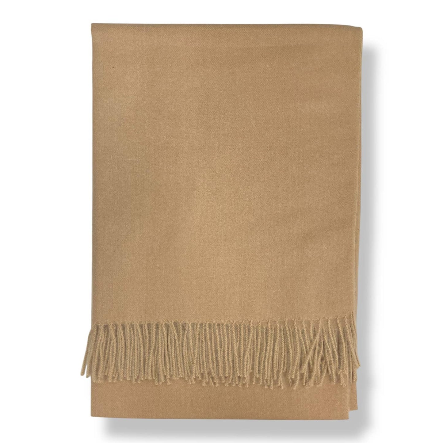 Cashmere plain scarf finished with tassels on each end : Mustard