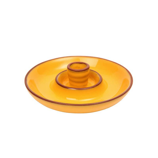 Sintra Glazed Terracotta Olive Dish - Ochre