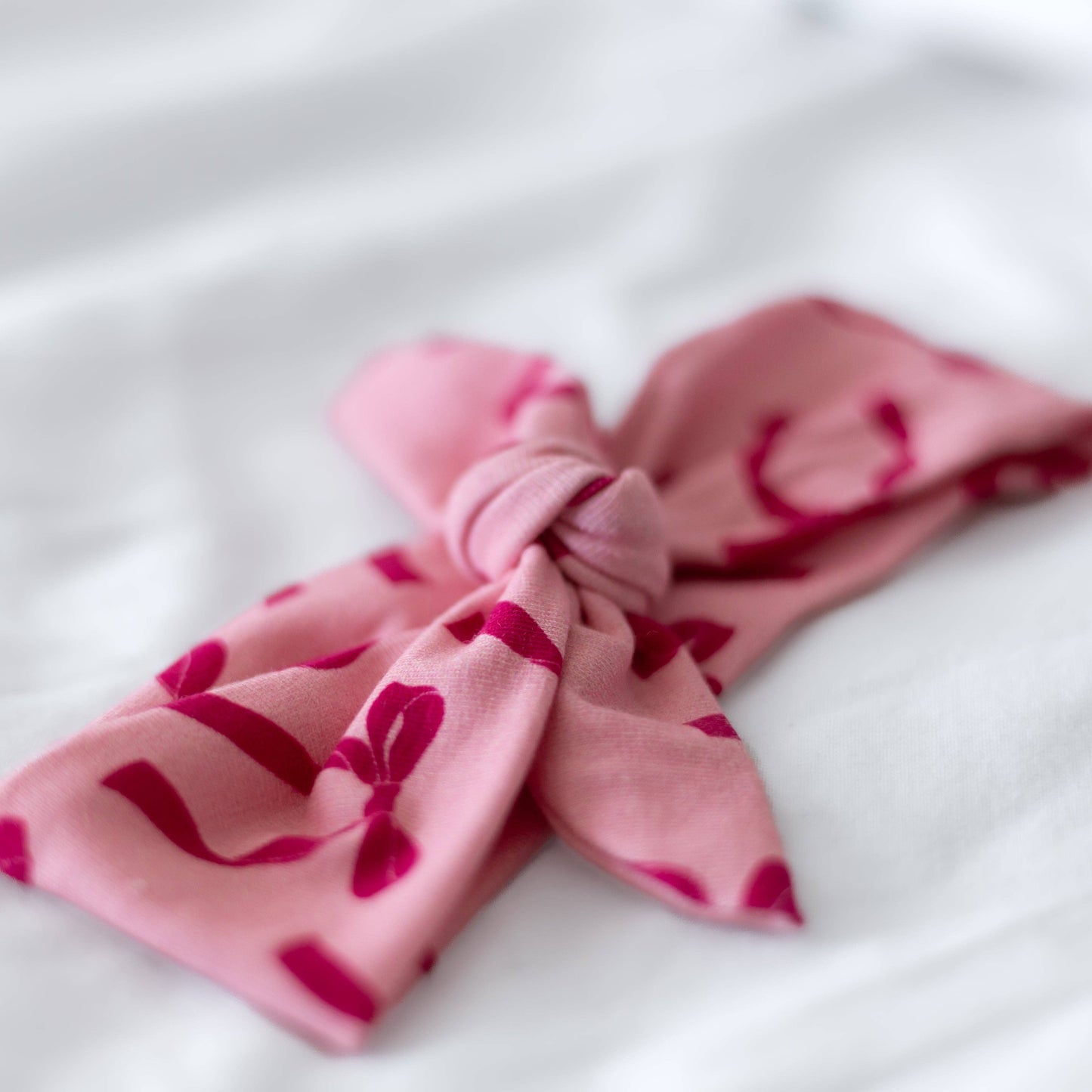 Pink Bow Cotton Sleepsuit: 3-6 M