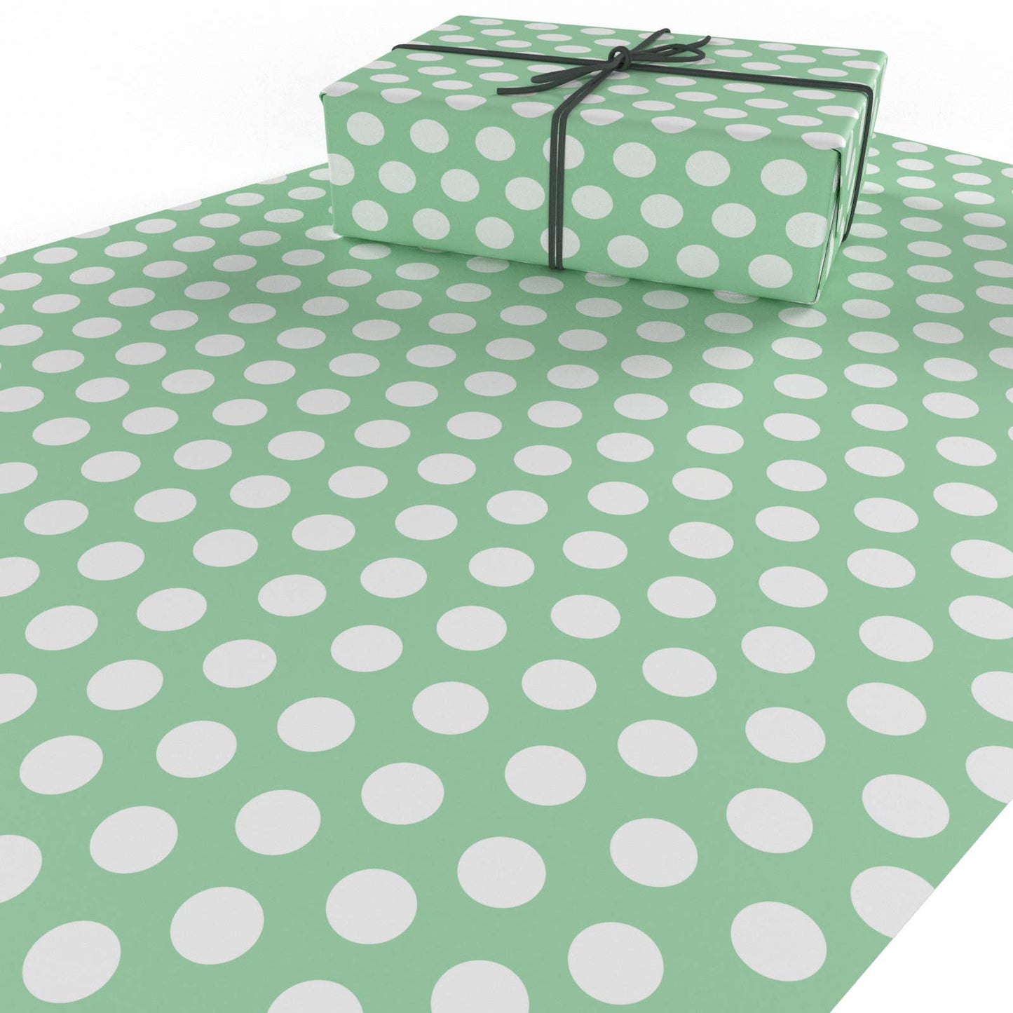 Polka Dot Green Wrapping Paper • ECO Friendly • UK Made