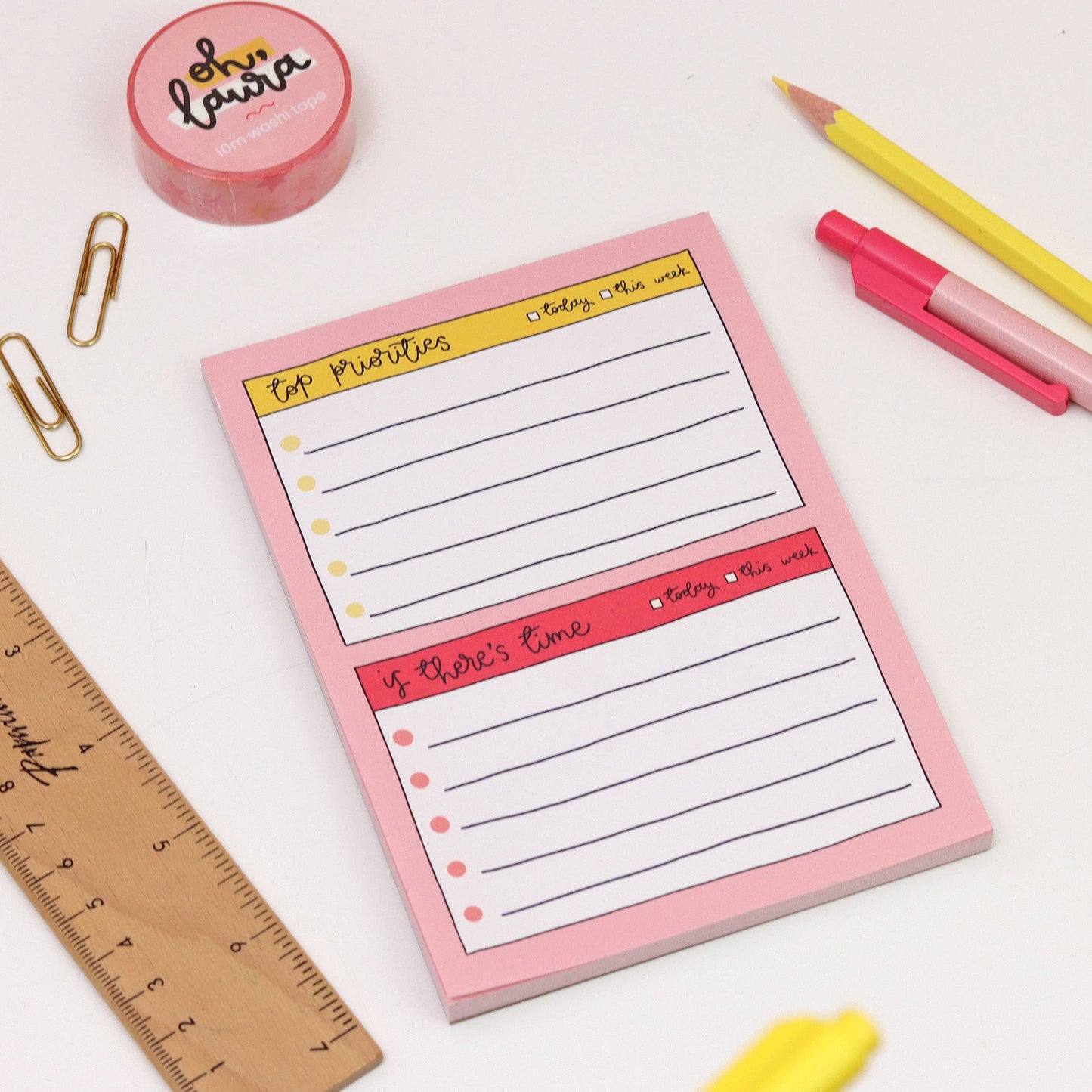 A6 notepad - top priorities