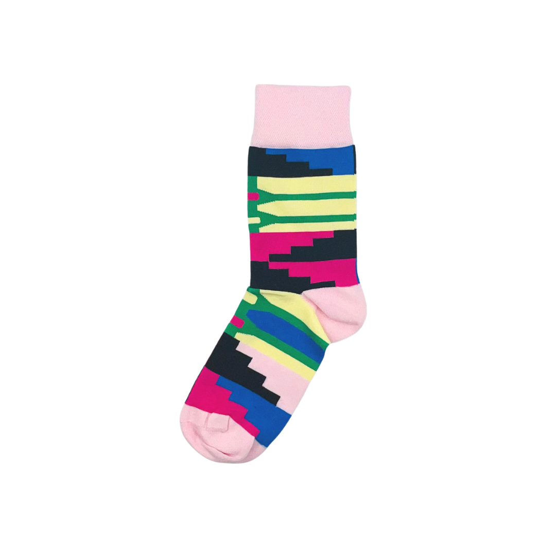 Kente Pink Socks: L