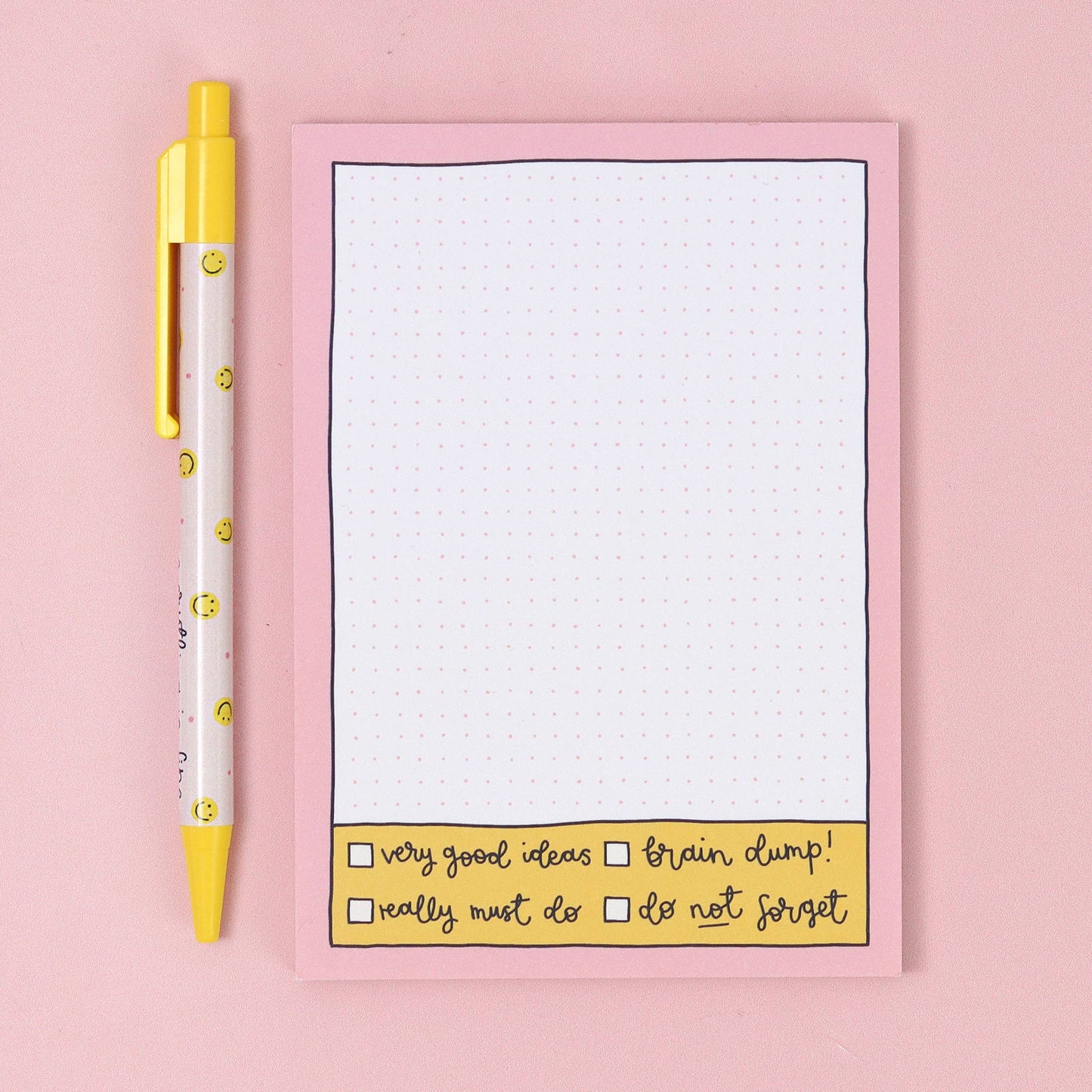 A6 notepad - pink grid