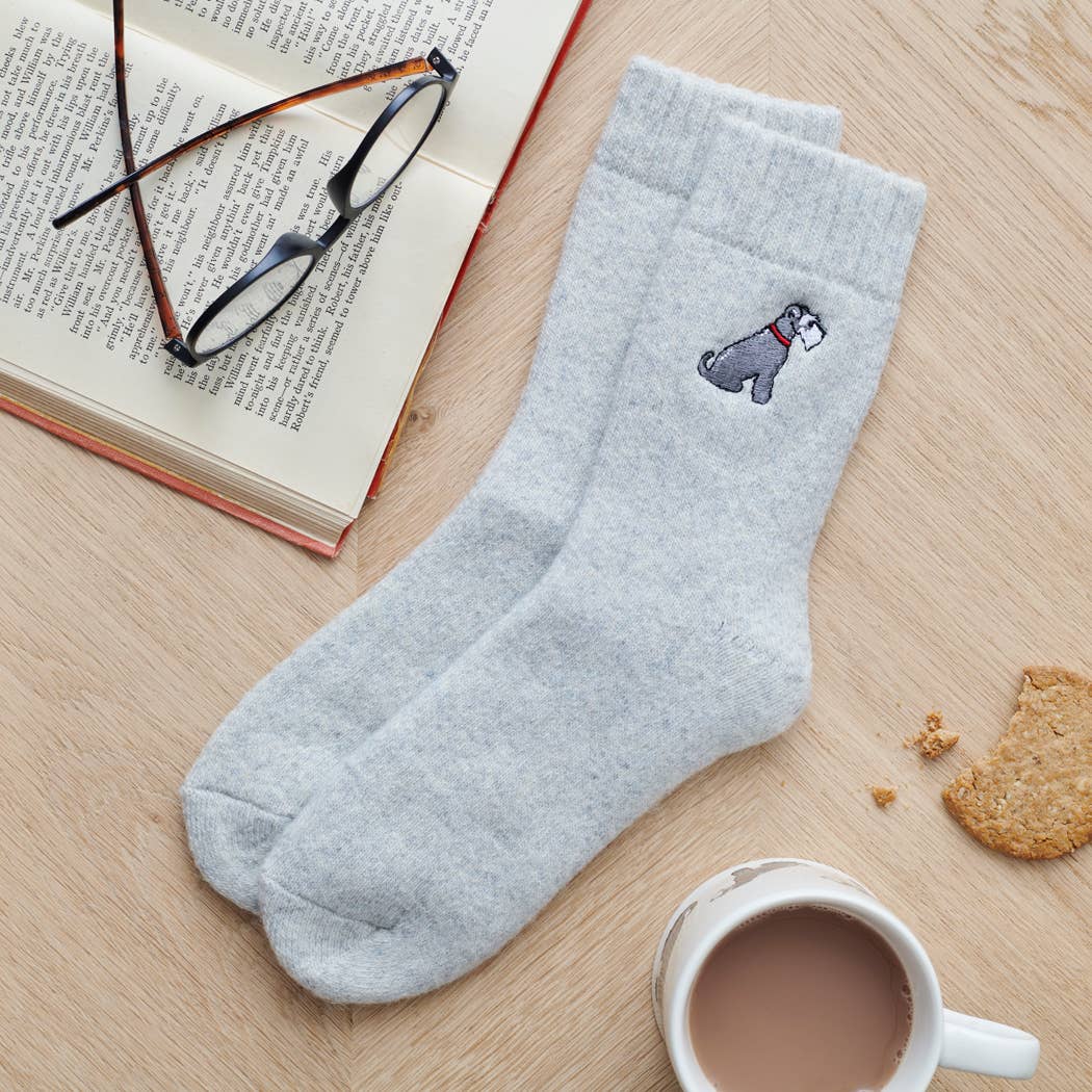Dog Walking Socks - Grey Schnauzer