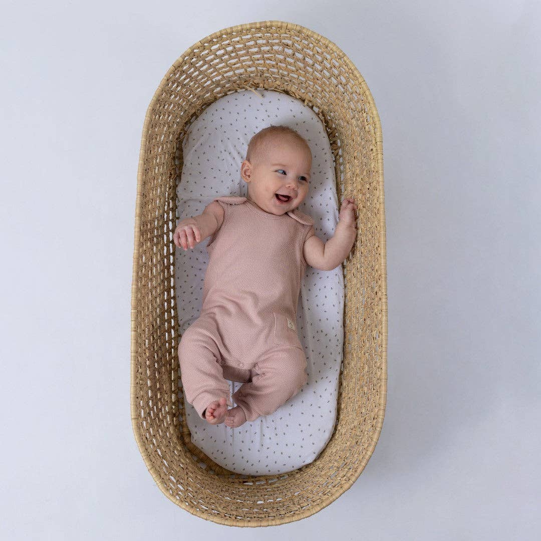 Sleeveless Romper: Oat / 12-18m