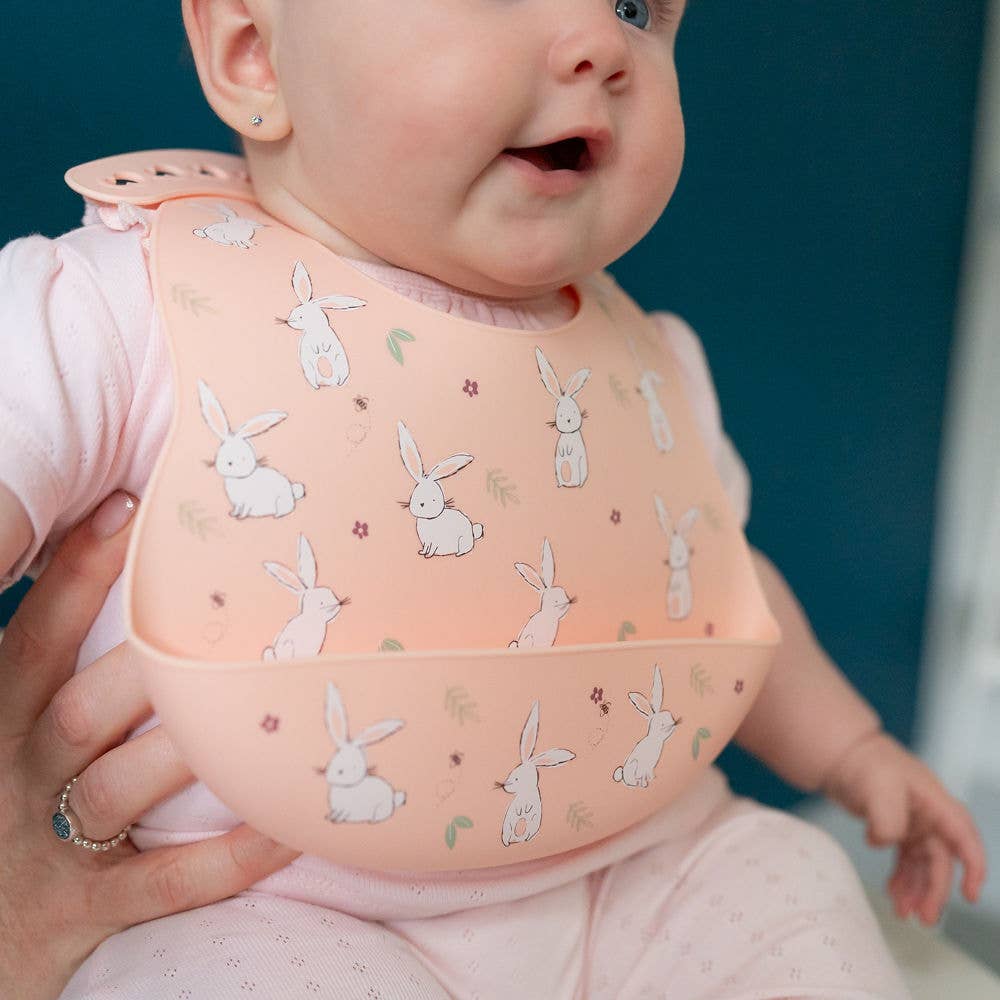 Catch It Silicone Bib Bunnies Pink