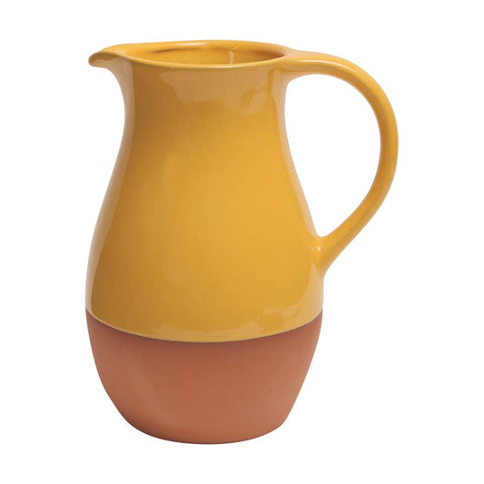 Sintra Glazed Terracotta Jug - Ochre: Yellow