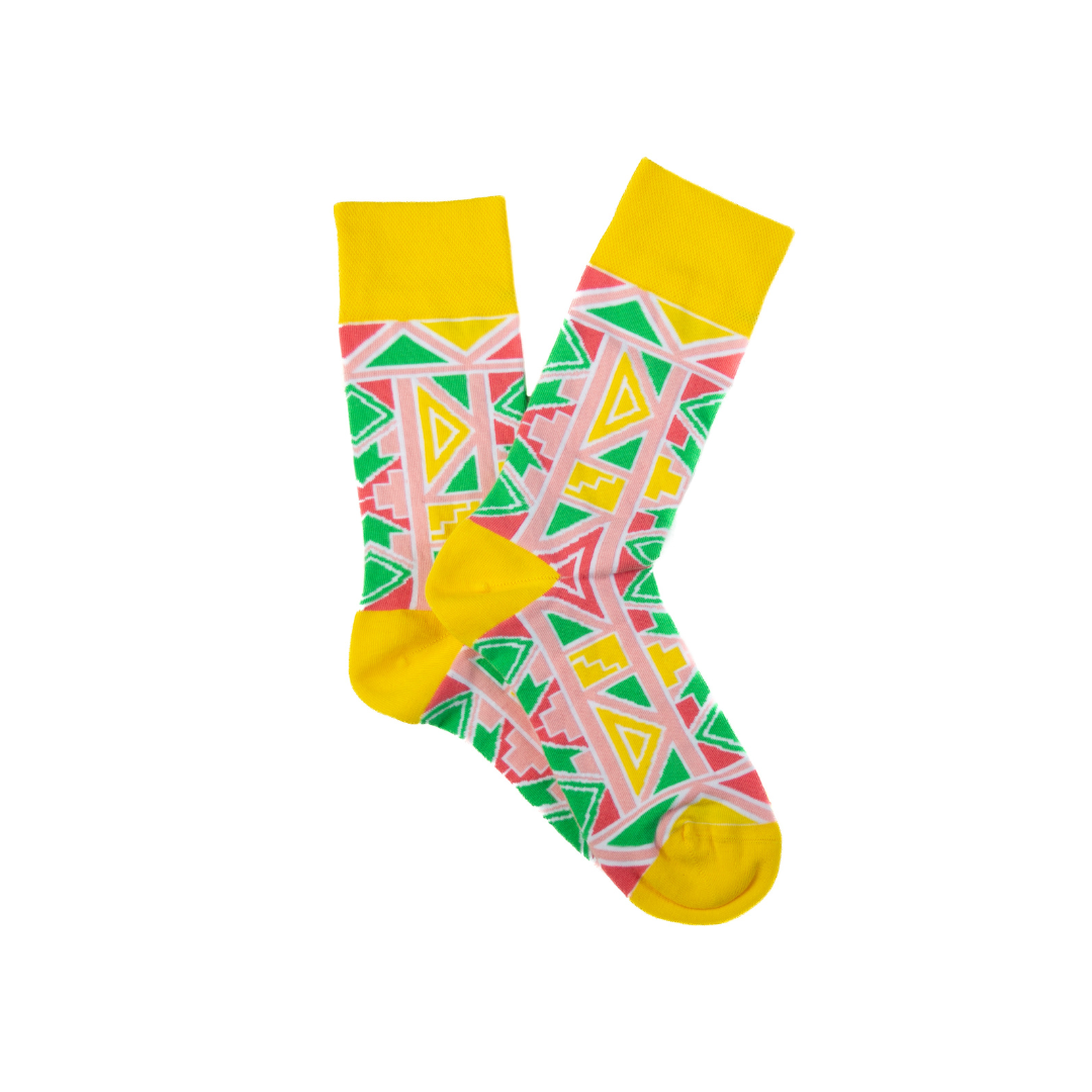 Ndebele Pink Socks: S/M