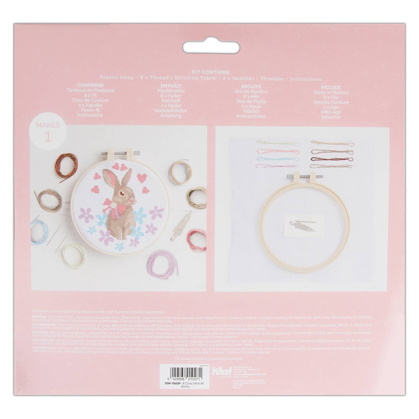 Simply Make Cross Stitch Craft Kit Bunny Design