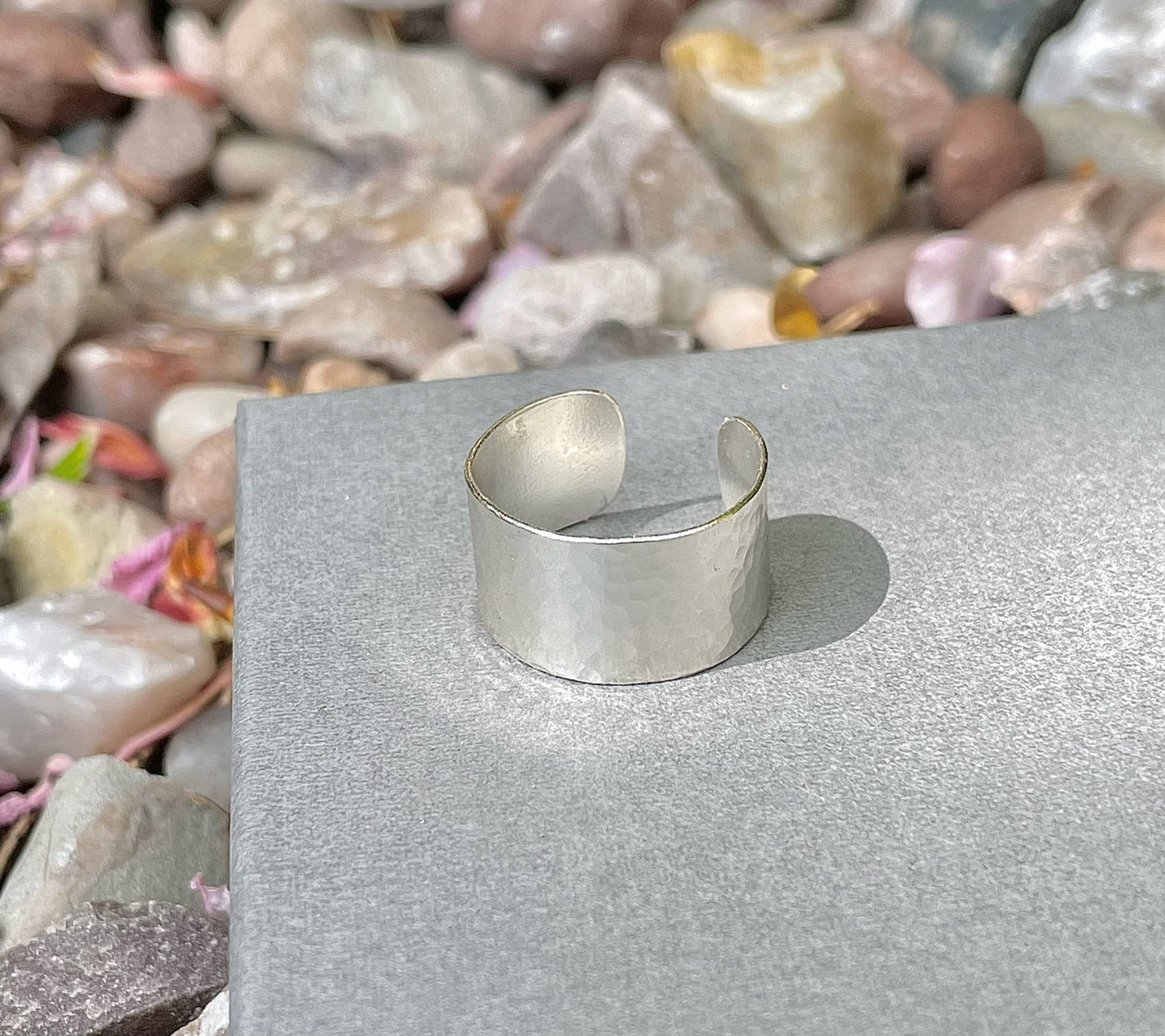 Large sterling silver adjustable ring, large silver ring: Small