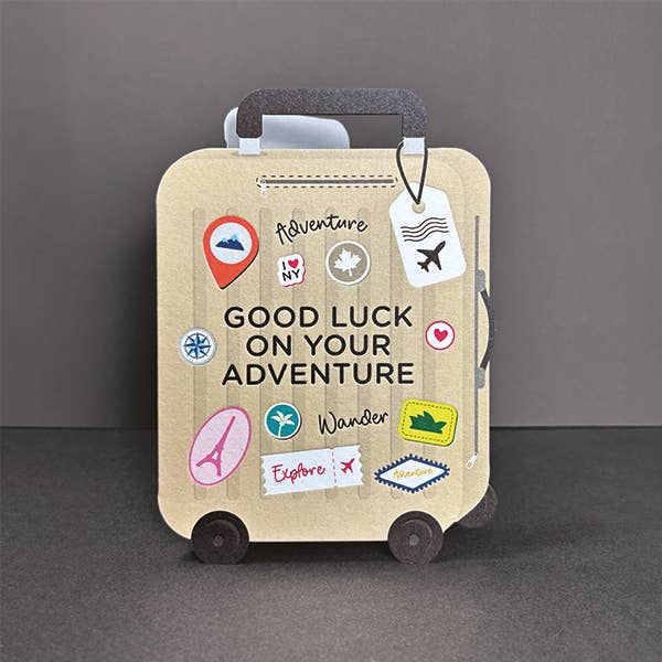 Suitcase Bon Voyage Leaving Card