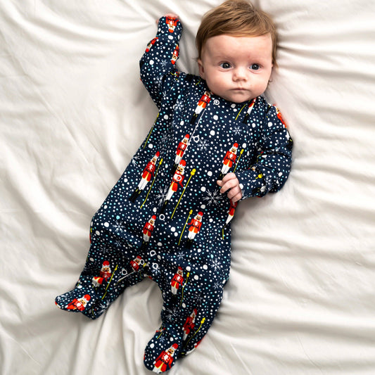 Nutcracker print cotton Sleepsuit: 0-3 M