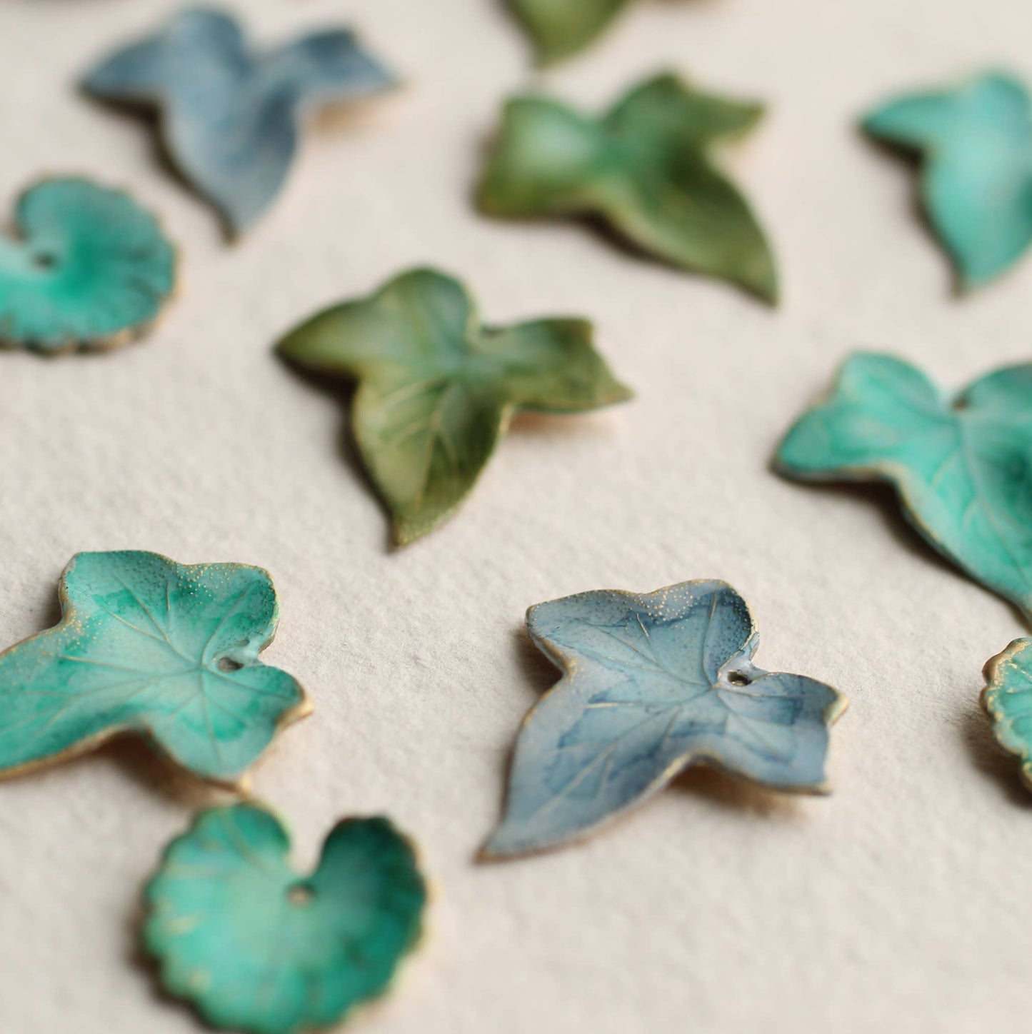 Blue Ivy Leaf Earrings: Long / Gloss
