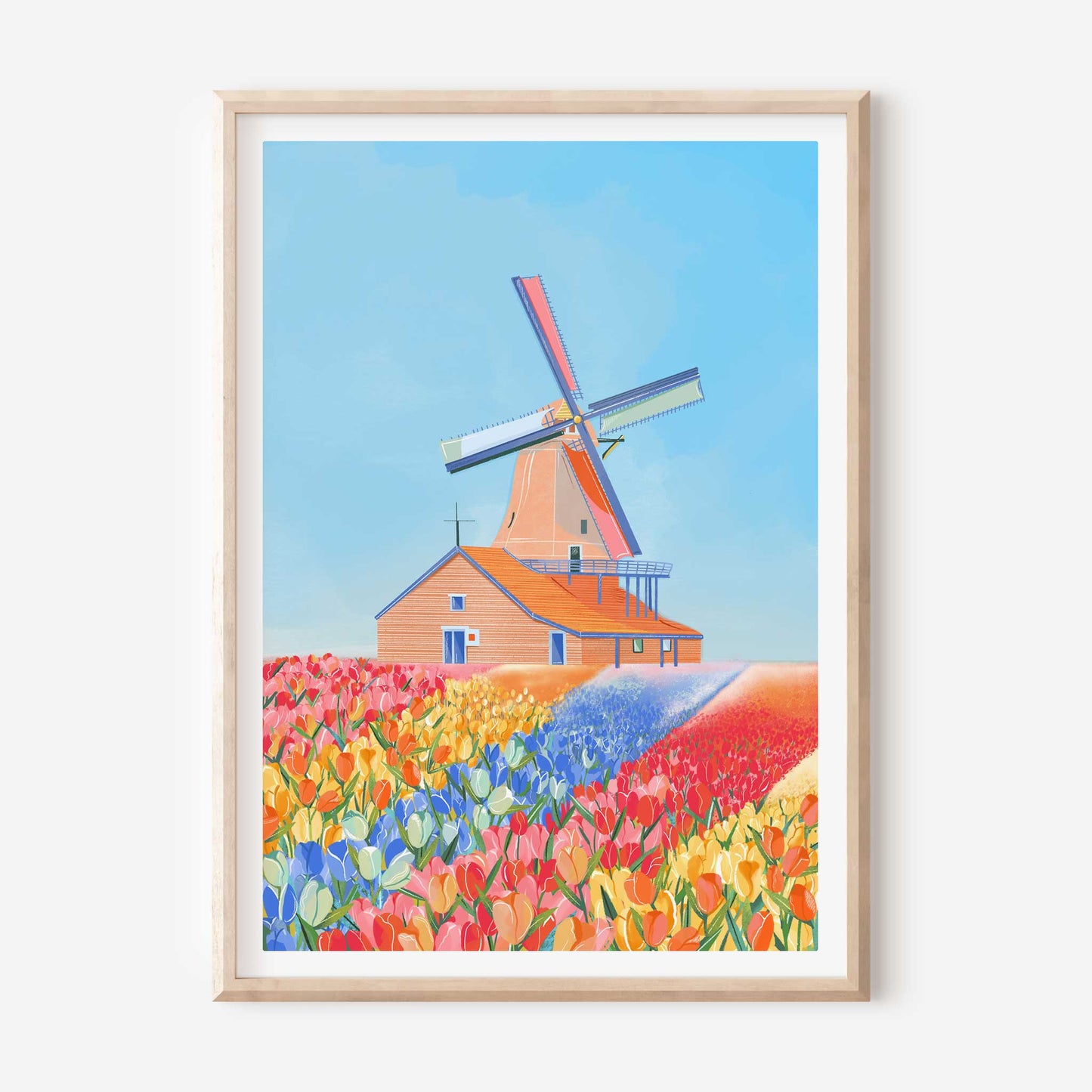 Tulip Fields in Amsterdam Print: A3