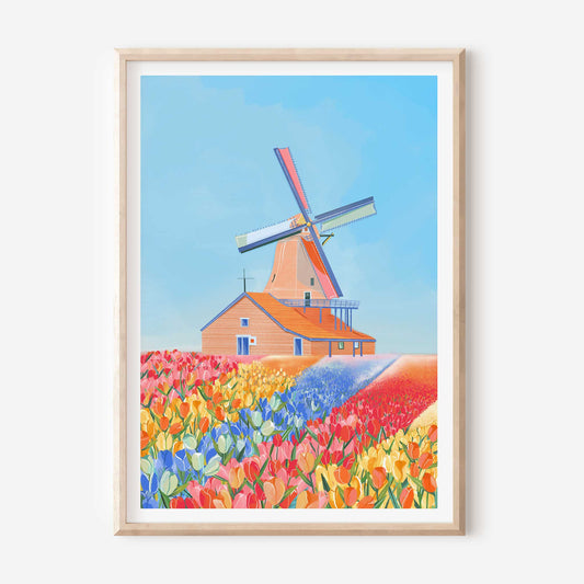 Tulip Fields in Amsterdam Print: A3